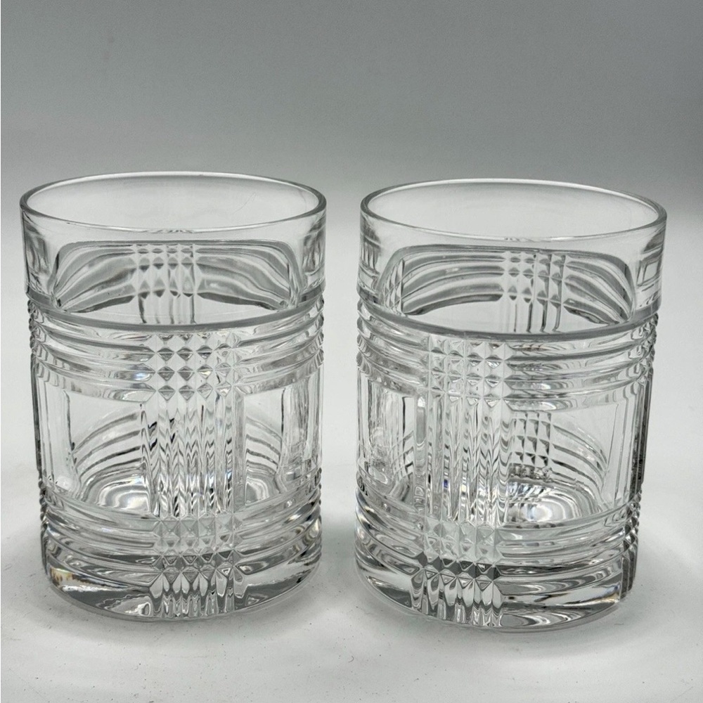 Ralph Lauren rocks glasses Glen Plaid pattern - set of 2